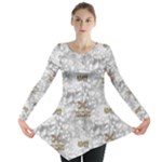 Christmas Silver Festivus Long Sleeve Tunic 