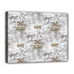 Christmas Silver Festivus Canvas 14  x 11  (Stretched)