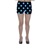 Polka Dots - Electric Blue on Black Skinny Shorts