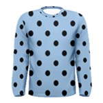 Polka Dots - Black on Baby Blue Men s Long Sleeve T-shirt