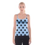 Polka Dots - Black on Baby Blue Spaghetti Strap Top