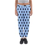 Polka Dots - Black on Baby Blue Women s Jogger Sweatpants