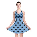 Polka Dots - Black on Iceberg Blue Reversible Skater Dress