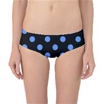 Polka Dots - Cornflower Blue on Black Classic Bikini Bottoms