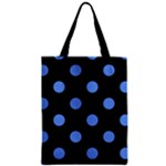 Polka Dots - Cornflower Blue on Black Zipper Classic Tote Bag