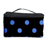 Polka Dots - Cornflower Blue on Black Cosmetic Storage Case