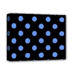 Polka Dots - Cornflower Blue on Black Deluxe Canvas 14  x 11  (Stretched)