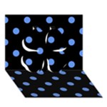 Polka Dots - Cornflower Blue on Black Clover 3D Greeting Card (7x5)