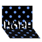 Polka Dots - Cornflower Blue on Black HOPE 3D Greeting Card (7x5)