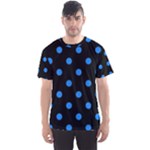 Polka Dots - Dodger Blue on Black Men s Sport Mesh Tee