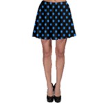 Polka Dots - Dodger Blue on Black Skater Skirt