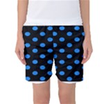 Polka Dots - Dodger Blue on Black Women s Basketball Shorts