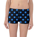 Polka Dots - Dodger Blue on Black Boyleg Bikini Bottoms