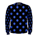 Polka Dots - Royal Blue on Black Men s Sweatshirt