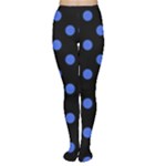 Polka Dots - Royal Blue on Black Women s Tights