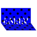 Polka Dots - Black on Blue SORRY 3D Greeting Card (8x4)