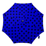 Polka Dots - Black on Blue Hook Handle Umbrella (Small)