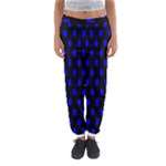 Polka Dots - Blue on Black Women s Jogger Sweatpants