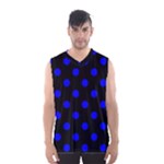 Polka Dots - Blue on Black Men s Basketball Tank Top