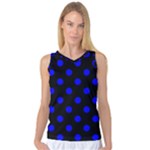 Polka Dots - Blue on Black Women s Basketball Tank Top