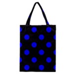 Polka Dots - Blue on Black Classic Tote Bag