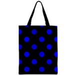 Polka Dots - Blue on Black Zipper Classic Tote Bag