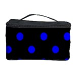 Polka Dots - Blue on Black Cosmetic Storage Case