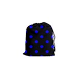 Polka Dots - Blue on Black Drawstring Pouch (XS)