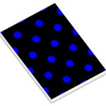 Polka Dots - Blue on Black Large Memo Pads