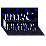 Polka Dots - Blue on Black Happy Birthday 3D Greeting Card (8x4)