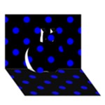 Polka Dots - Blue on Black Apple 3D Greeting Card (7x5)