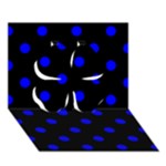 Polka Dots - Blue on Black Clover 3D Greeting Card (7x5)