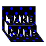 Polka Dots - Blue on Black TAKE CARE 3D Greeting Card (7x5)