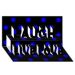 Polka Dots - Blue on Black Laugh Live Love 3D Greeting Card (8x4)