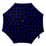 Polka Dots - Blue on Black Hook Handle Umbrella (Medium)