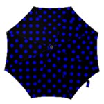 Polka Dots - Blue on Black Hook Handle Umbrella (Small)