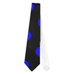 Polka Dots - Blue on Black Necktie (One Side)