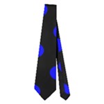 Polka Dots - Blue on Black Necktie (Two Side)