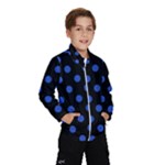 Polka Dots - Cerulean Blue on Black Wind Breaker (Kids)