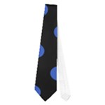 Polka Dots - Cerulean Blue on Black Necktie (One Side)