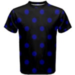 Polka Dots - Dark Blue on Black Men s Cotton Tee