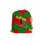 chevron kwanzaa Drawstring Pouch (Medium)