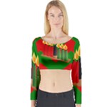 chevron kwanzaa Long Sleeve Crop Top (Tight Fit)