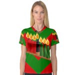 chevron kwanzaa Women s V-Neck Sport Mesh Tee