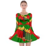 chevron kwanzaa Long Sleeve Skater Dress