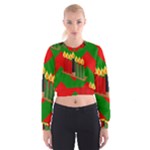 chevron kwanzaa Women s Cropped Sweatshirt