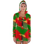 chevron kwanzaa Women s Long Sleeve Hooded T-shirt