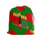 chevron kwanzaa Drawstring Pouch (XL)