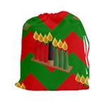 chevron kwanzaa Drawstring Pouch (XXL)