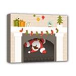 Christmas Black Santa In Fireplace Deluxe Canvas 14  x 11  (Stretched)